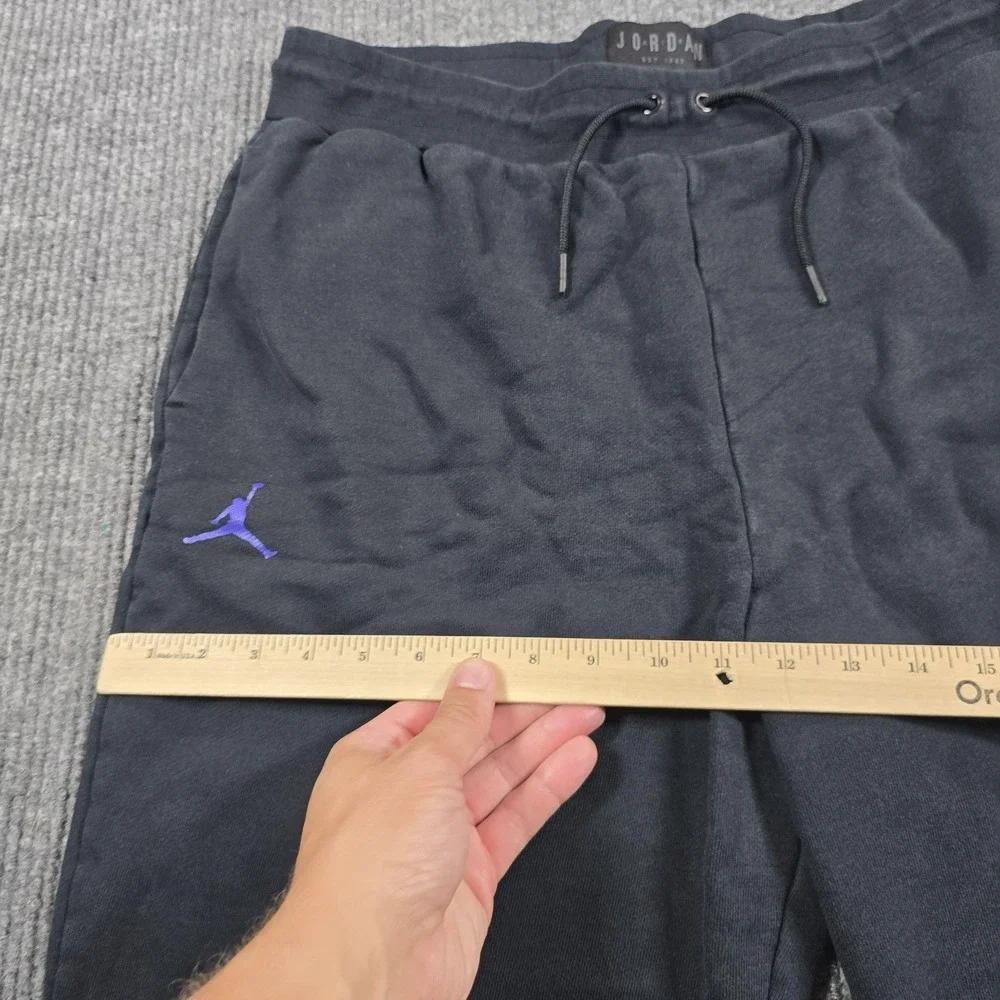 Nike Air Jordan Pants Mens XL Black Fleece Jogger Cuffed Elastic Waist Pockets
